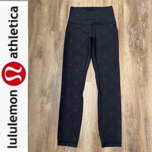 Lululemon Women's Align High-Rise Pant 25" Yogo Emboss Black Size 4